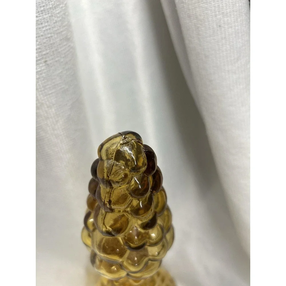 Vintage Italian Amber Glass Genie Bottle ~Bulging Bubble ~ Missing Plastic Seal